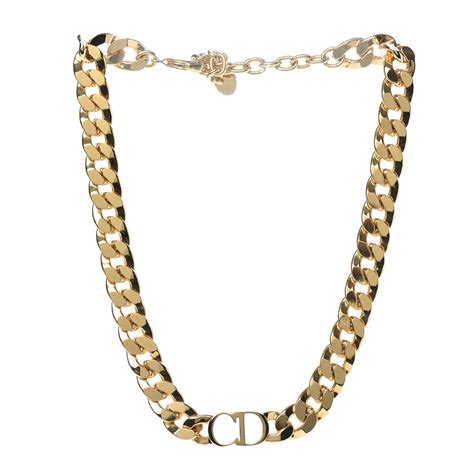 gold dior necklace